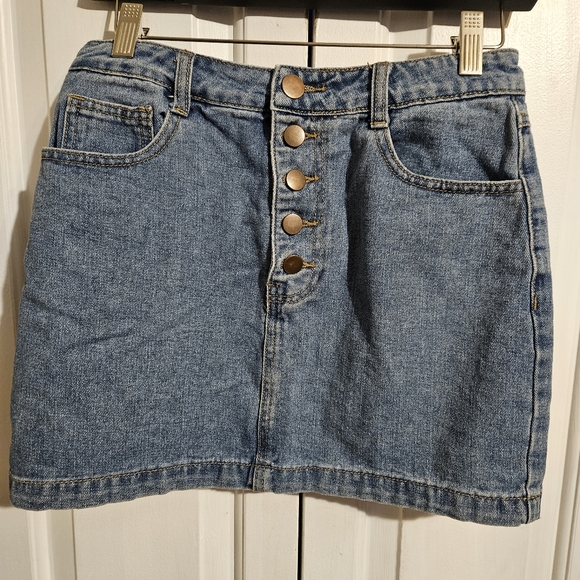 Forever 21 Denim Mini Skirt, Size Small, Rainbow Pocket Pride LGBTQ - Picture 2 of 9